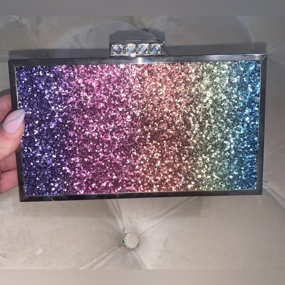 Nina Glitter Embellished Clutch/Handbag Multicolored MSRP $68 Worn Once - Picture 1 of 2